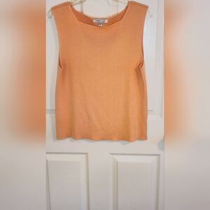 Coldwater Creek XL Royal Orange Knit SILK Blend Women's Sweater Tank